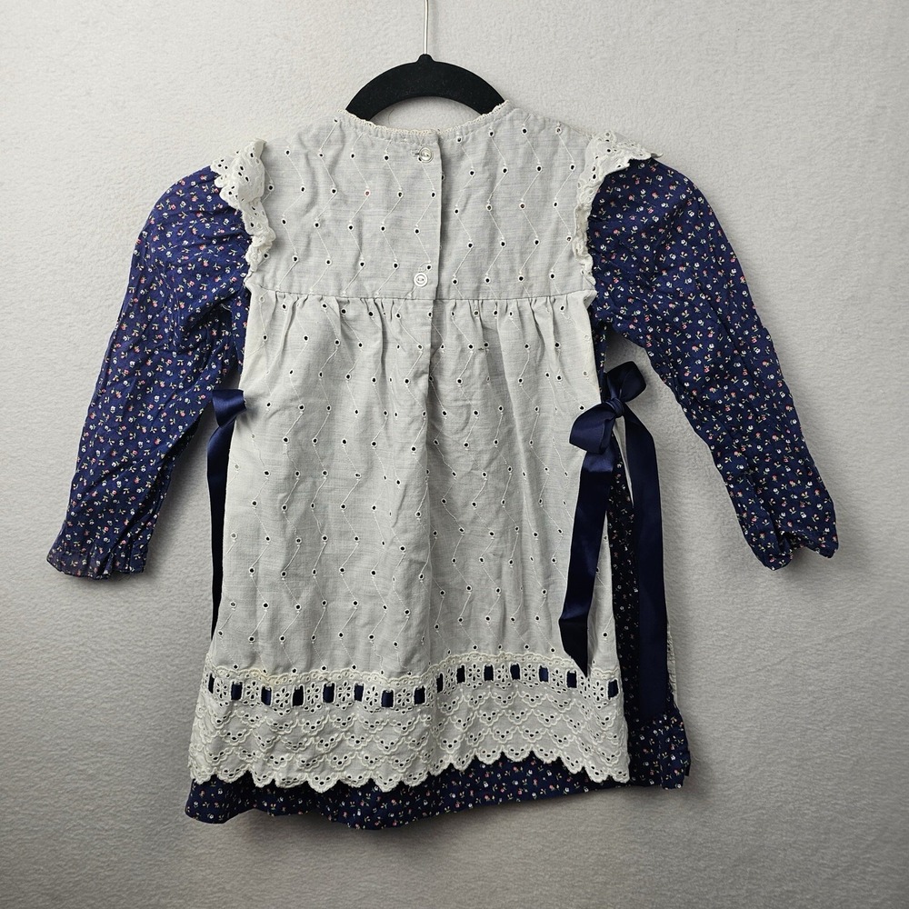 Winnie The Pooh Dress Girls Size 6 Blue White Vintage Defects In Photos - Picture 4 of 7
